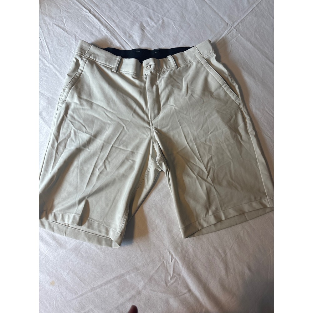 Nike Golf Shorts Mens 34 Khaki  Dri-FIT Performance Flat Front Athletic